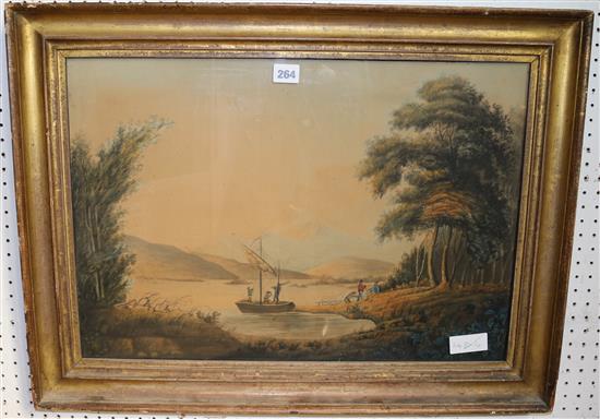 Watercolour landscape, circa 1800(-)